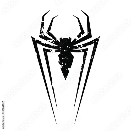 Spider Badge logo design grunge 