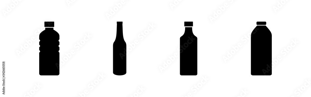 Bottle icons set. Bottle icon in trendy flat design Bottle icons set. Bottle icon in trendy flat design