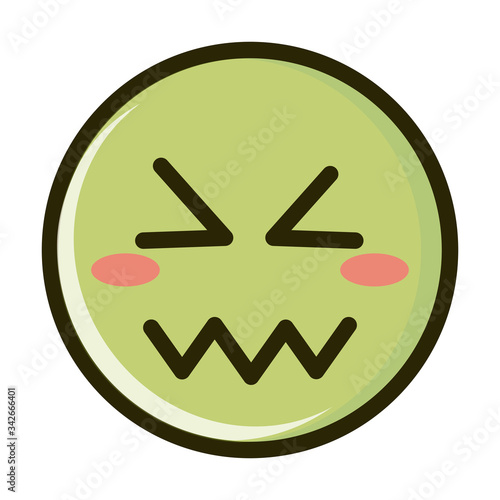 confounded funny smiley emoticon face expression line and fill icon