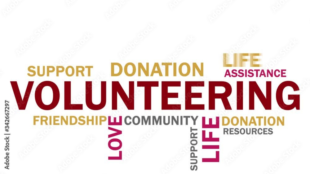 Volunteering word cloud animation Volunteering word cloud animation