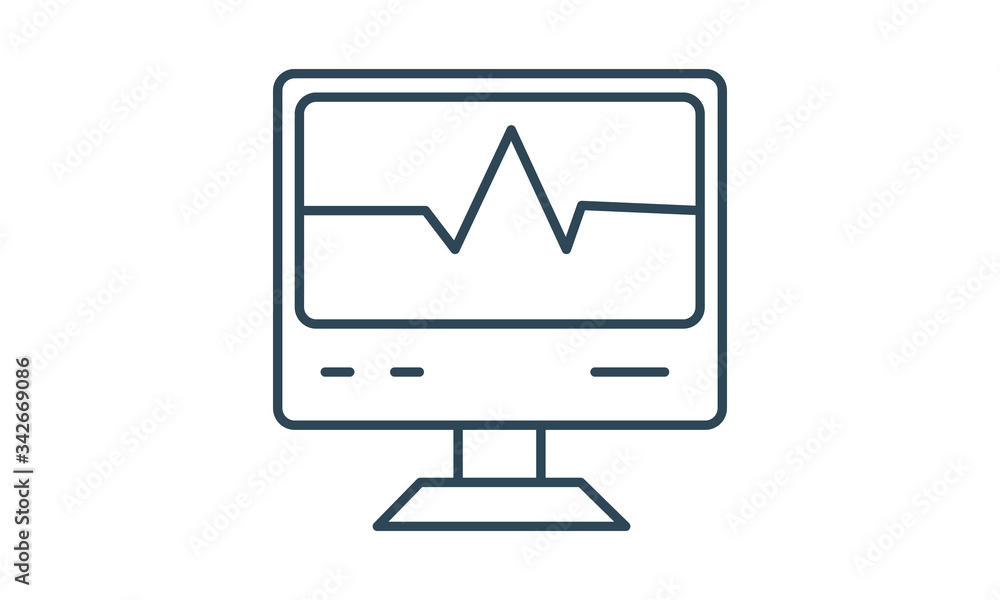 Heart rate monitor icon for cardiovascular health and medical devices Heart rate monitor icon for cardiovascular health and medical devices