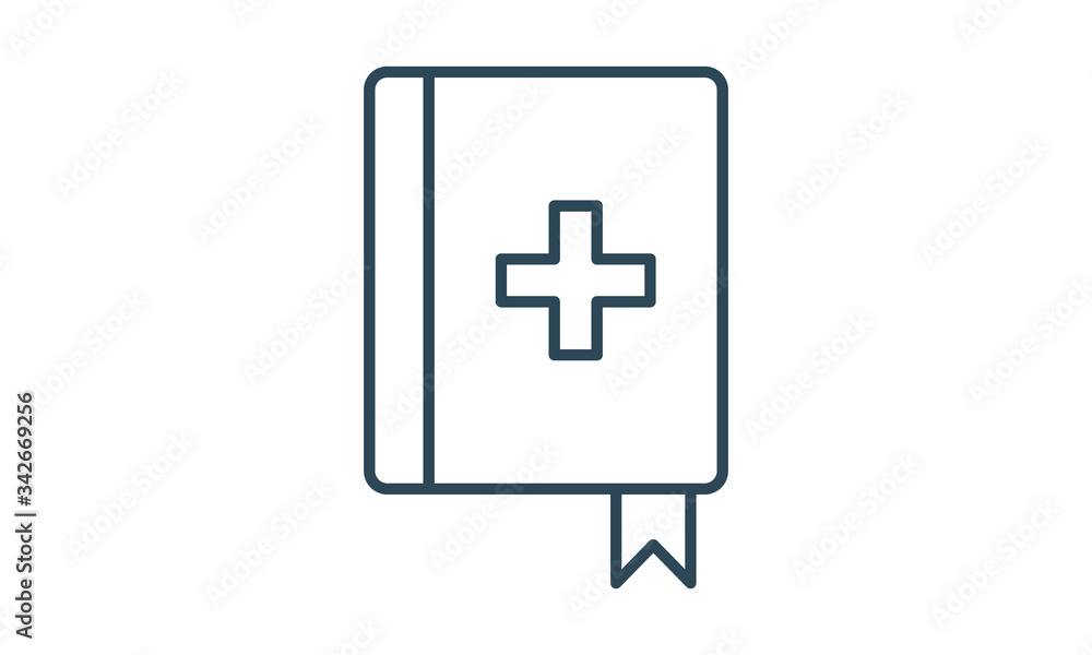 Medical book icon for health and medical education Medical book icon for health and medical education