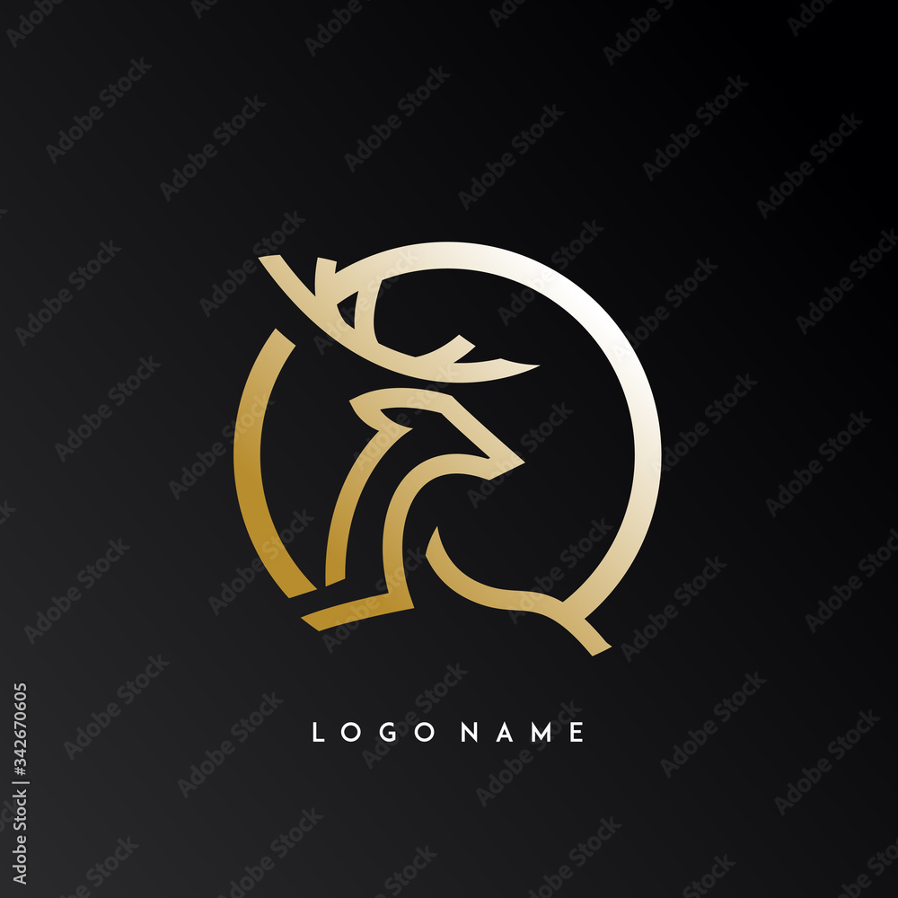 gold, luxury, simple, deer logo. modern icon, template design gold, luxury, simple, deer logo. modern icon, template design