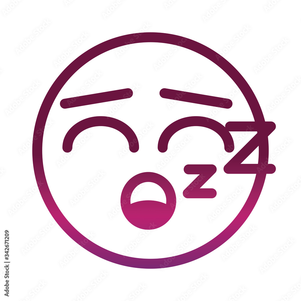 sleeping funny smiley emoticon face expression gradient style icon sleeping funny smiley emoticon face expression gradient style icon
