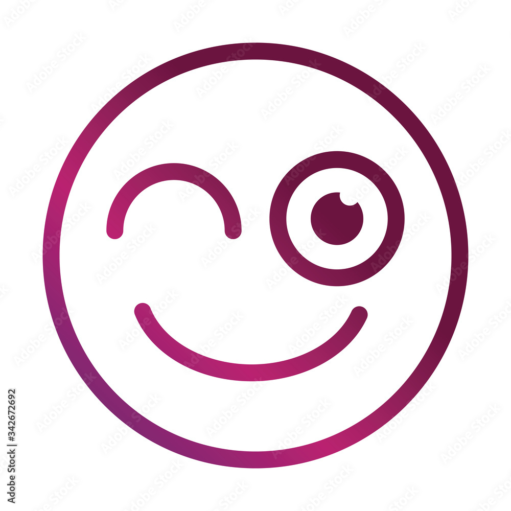 wink funny smiley emoticon face expression gradient style icon wink funny smiley emoticon face expression gradient style icon