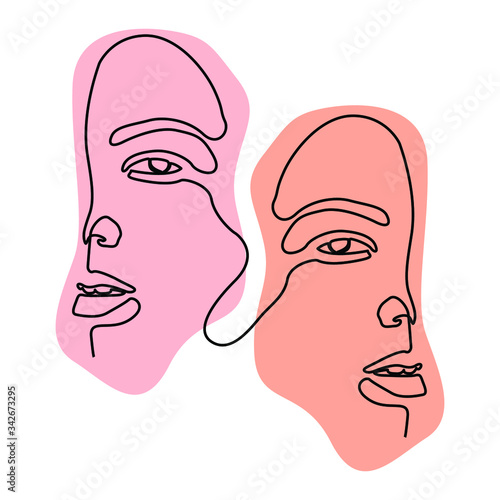one line continuous drawing double face color 4