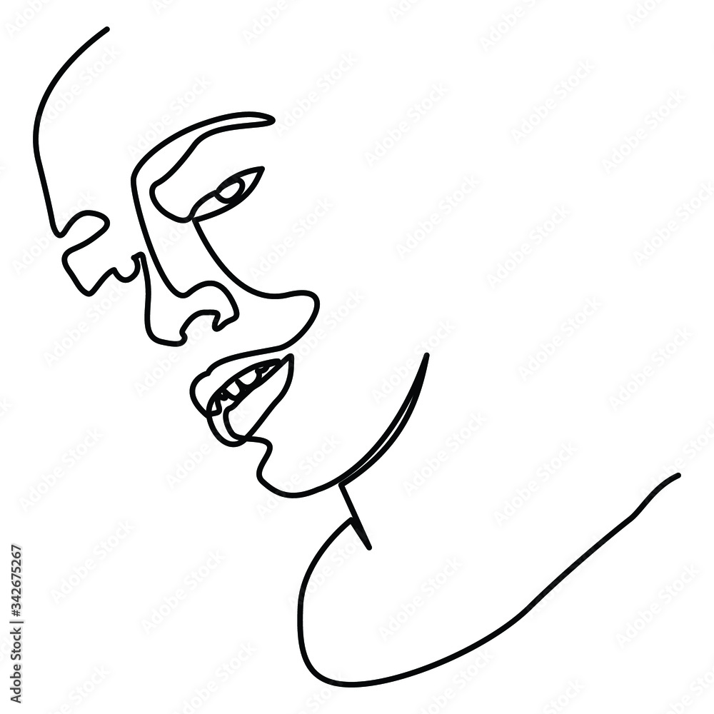 one line continuous drawing face outline 1 one line continuous drawing face outline 1