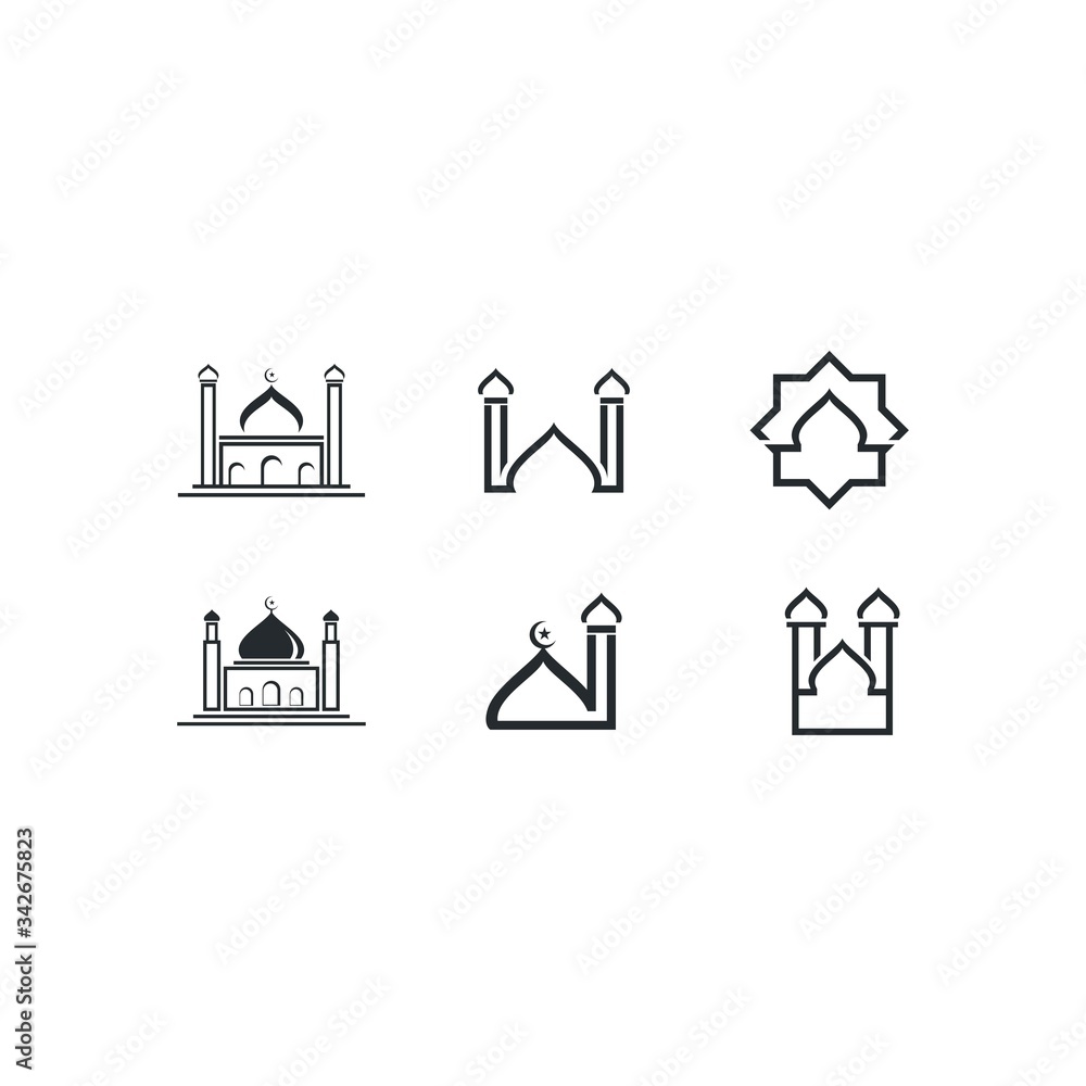 Mosque Moslem icon vector Illustration design Mosque Moslem icon vector Illustration design