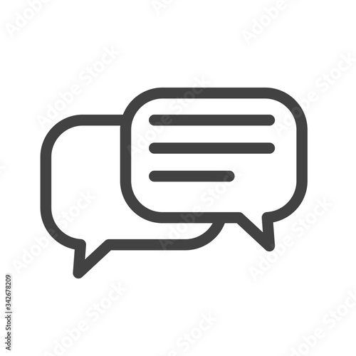 Chat icon. The dialogue bubbles are talking Isolated on white background.