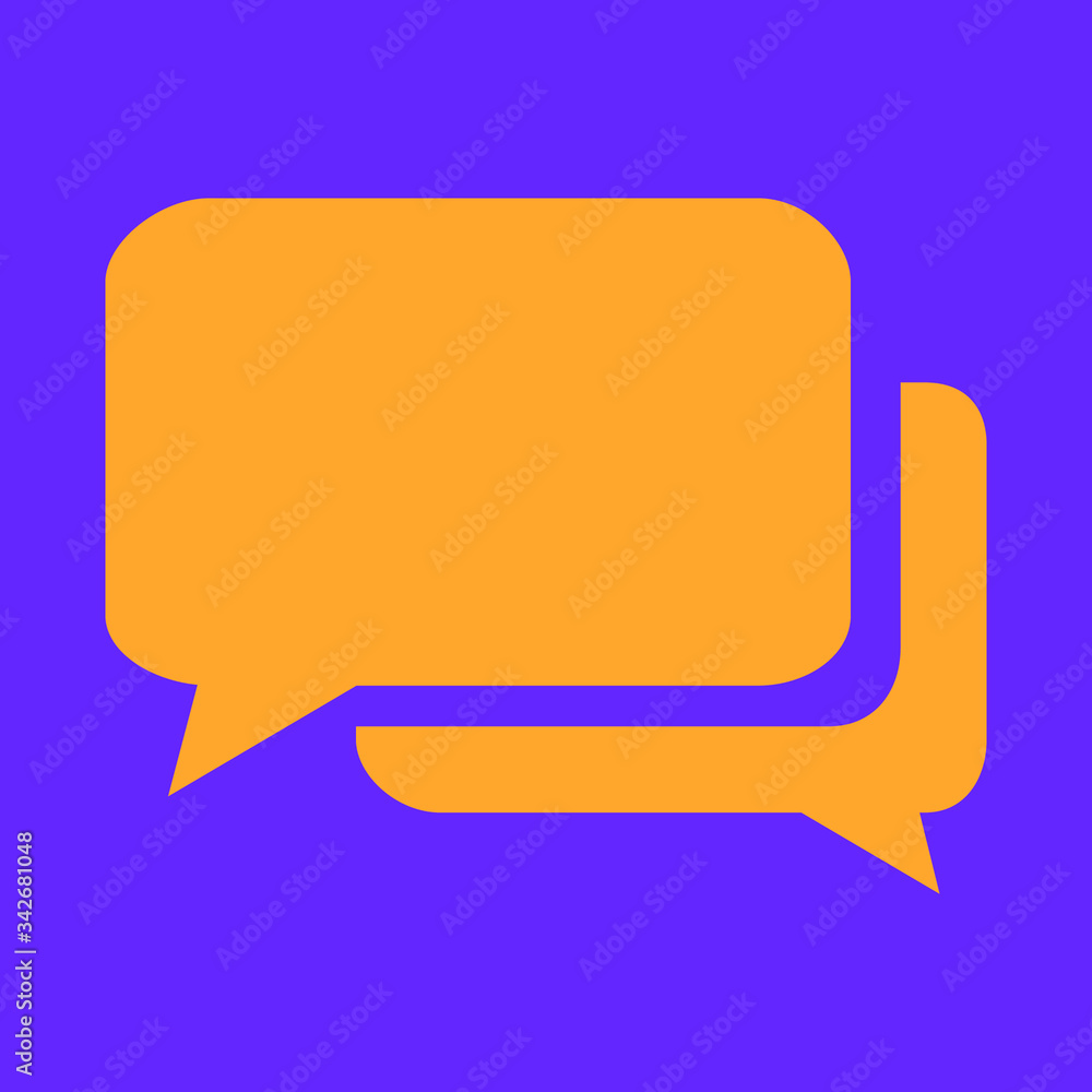 Naklejka premium speech bubble icon vector on purple background