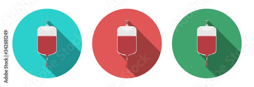 Blood bag  dropper icon. Medical sign  web button.
