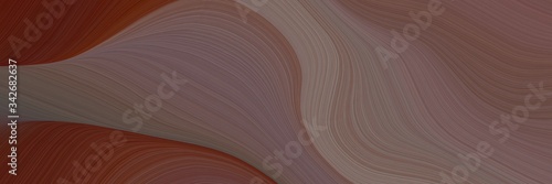 abstract dynamic horizontal banner with pastel brown, dark red and chocolate colors. fluid curved lines with dynamic flowing waves and curves for poster or canvas