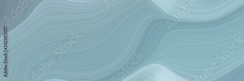 abstract artistic horizontal banner with dark gray, light blue and cadet blue colors. fluid curved lines with dynamic flowing waves and curves for poster or canvas