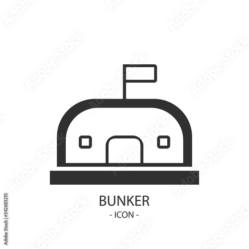 Bunker or military base in the form of an icon or an icon. Bunker on a light background.
