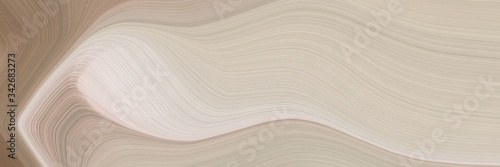 abstract flowing horizontal header with silver, pastel brown and antique white colors. fluid curved lines with dynamic flowing waves and curves for poster or canvas