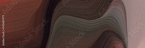 abstract artistic horizontal banner with very dark violet, rosy brown and old mauve colors. fluid curved lines with dynamic flowing waves and curves for poster or canvas