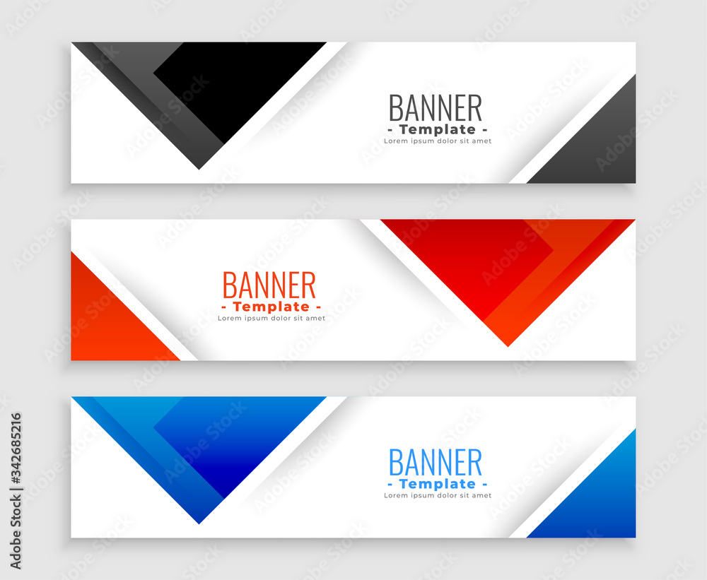 abstract set of modern banners in triangle shapes abstract set of modern banners in triangle shapes