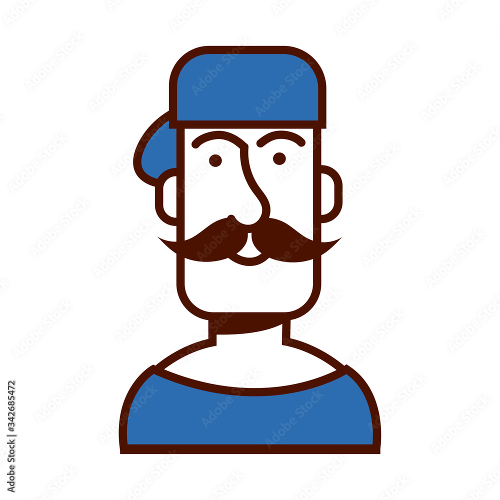 young man with mustache avatar character