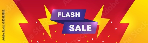 Flash sale banner.sale banner template design background. vector illustration banner design concept with lightning element.