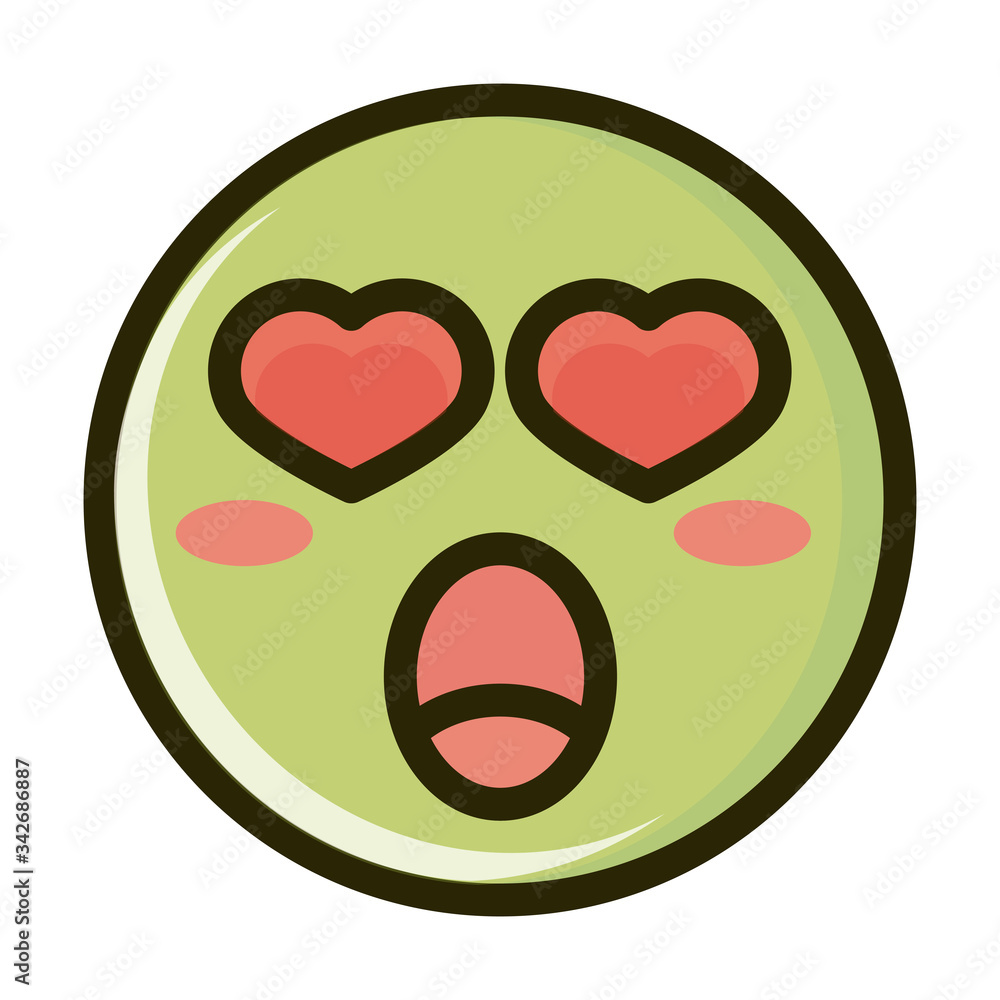 love funny smiley emoticon face expression line and fill icon love funny smiley emoticon face expression line and fill icon