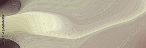 abstract moving horizontal header with ash gray  dark gray and old mauve colors. fluid curved lines with dynamic flowing waves and curves for poster or canvas