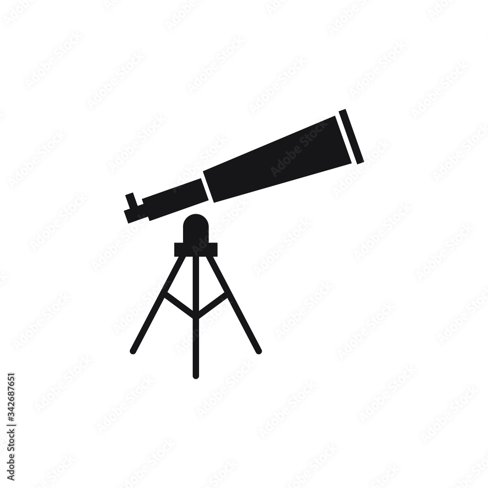 Telescope icon design isolated on white background Telescope icon design isolated on white background
