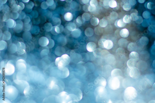 Golden silver glitter bokeh blurred abstract background overlay