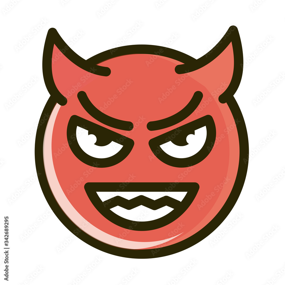 imp funny smiley emoticon face expression line and fill icon imp funny smiley emoticon face expression line and fill icon