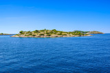 Mediterranean landscape with sea and islands. Croatia, vacation travel concept.