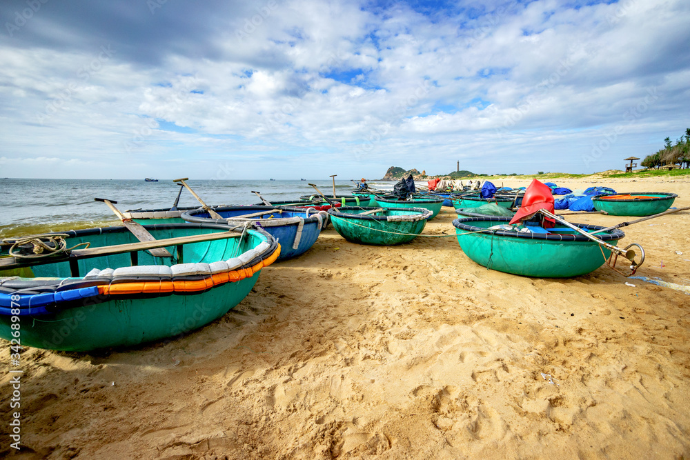 General view on beach at Ke Ga, Mui Ne, Phan Thiet, Binh Thuan, Vietnam 