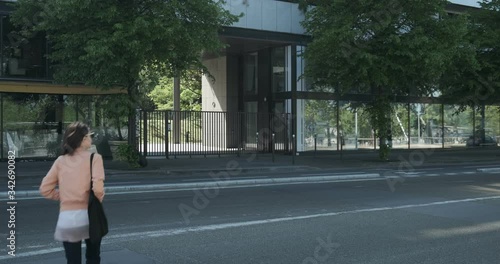Girl crossing the streets running at Paris