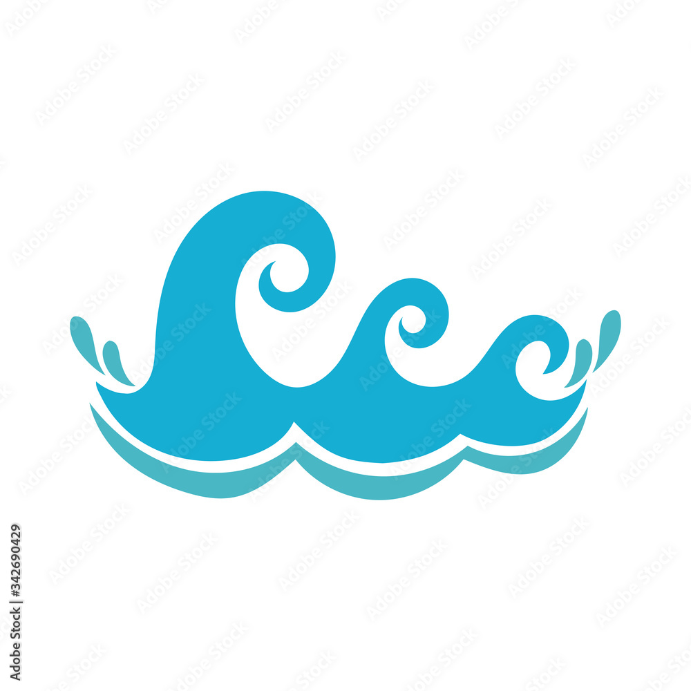 water waves ocean flat style icon water waves ocean flat style icon