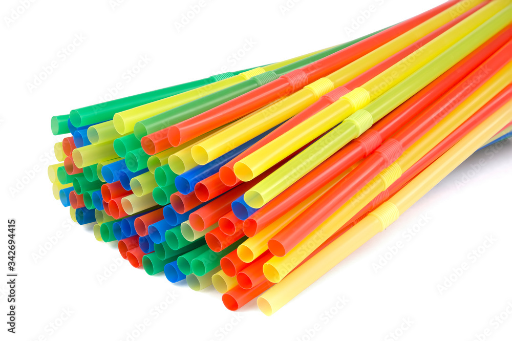 Colorful drinking straws on white background Colorful drinking straws on white background