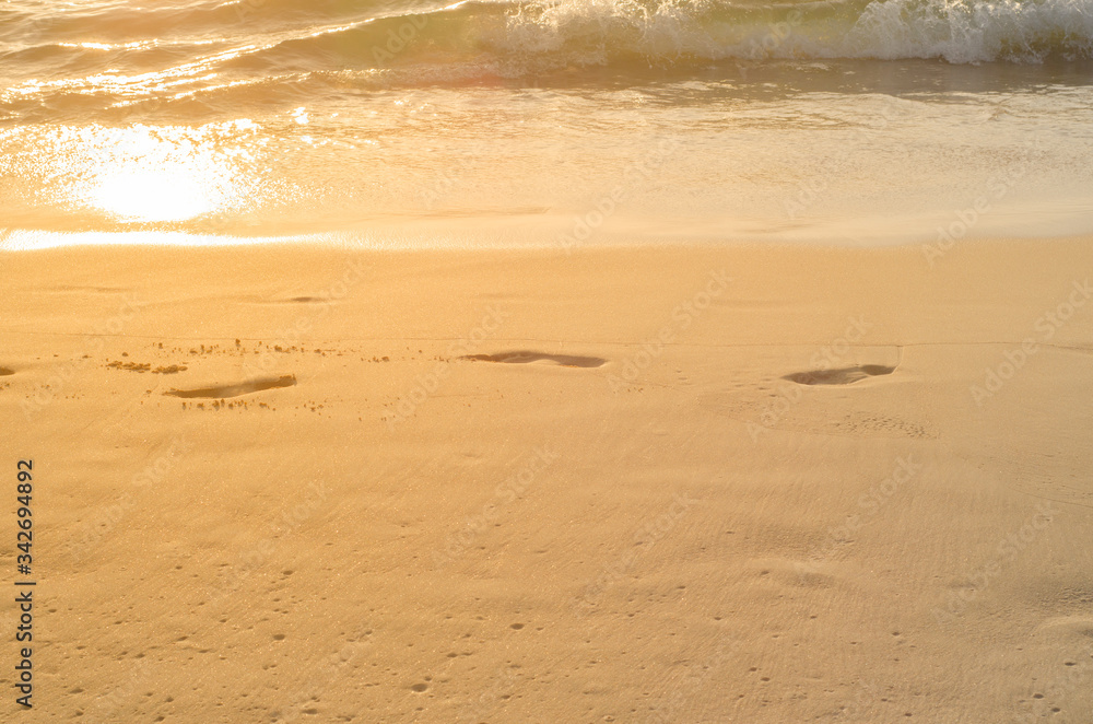 Footmark in a Sand on the Beach at Phuket Thailand Footmark in a Sand on the Beach at Phuket Thailand