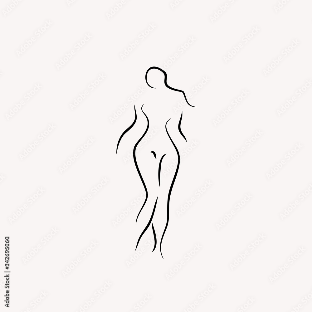 female body shape vector design logo line illustration female body shape vector design logo line illustration
