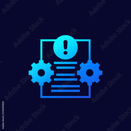 Error report or failed test vector icon
