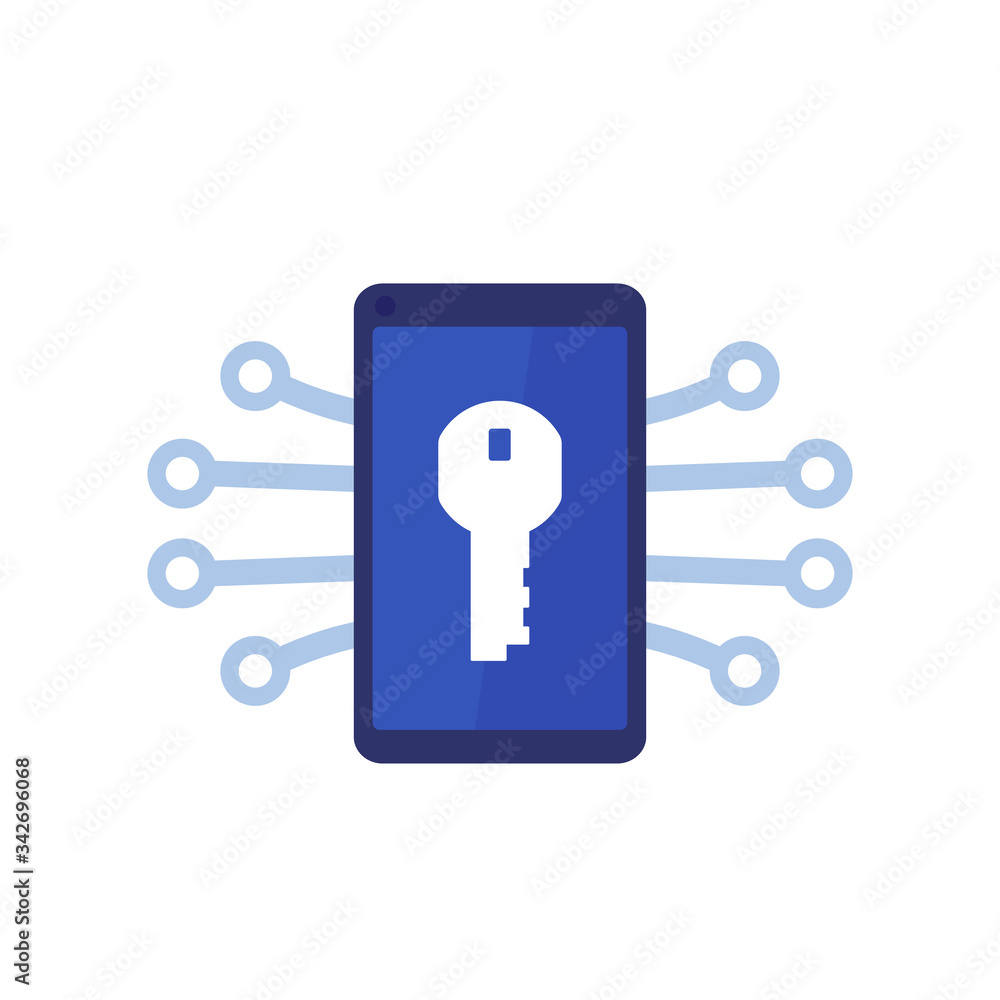 privacy, mobile security icon on white privacy, mobile security icon on white