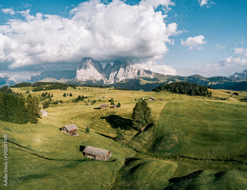 Seiser Alm, Alpe di Siusi mountain on the italian Dolomites photo