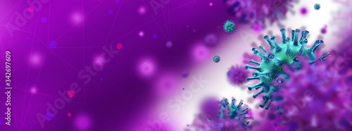 virus cell neon background