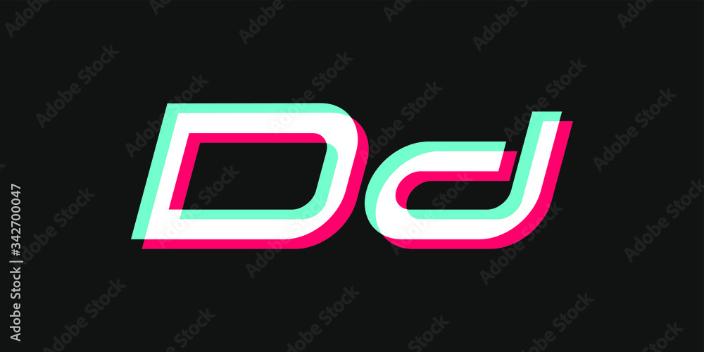 uppercase and lowercase letter with 3d glitched effect. tiktok like font uppercase and lowercase letter with 3d glitched effect. tiktok like font