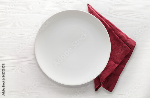 empty plate on wooden background