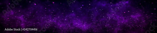 panoramic glitter lights background. black, violet purple and blue neon colors defocused © Ok