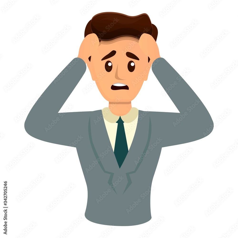 Office manager stress icon. Cartoon of office manager stress vector icon for web design isolated on white background Office manager stress icon. Cartoon of office manager stress vector icon for web design isolated on white background