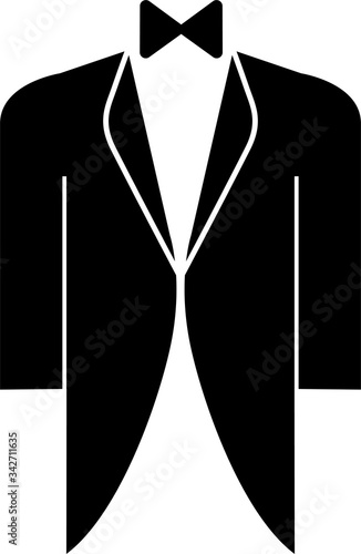 Groom coat icon Black groom coat vector icon for marriage