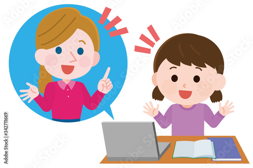 オンライン 英会話 習う女の子 女性教師 イラスト Stock Vector Adobe Stock オンライン 英会話 習う女の子 女性教師 イラスト Stock Vector Adobe Stock