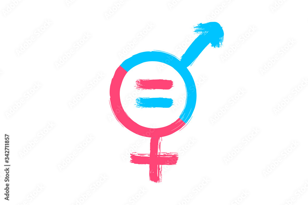 EPS 10 vector. Gender equality sign made with brush. EPS 10 vector. Gender equality sign made with brush.