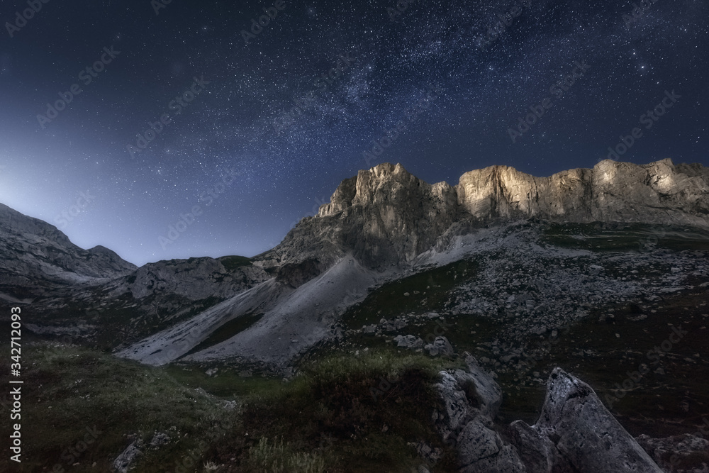 Obraz premium Night Shot at Partnun