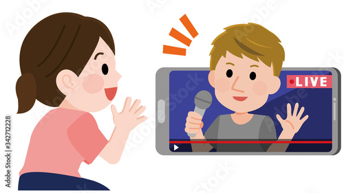 ライブ配信　歌手　ファン　イラスト