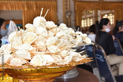Flowers used in Buddhist funeral ceremonies.