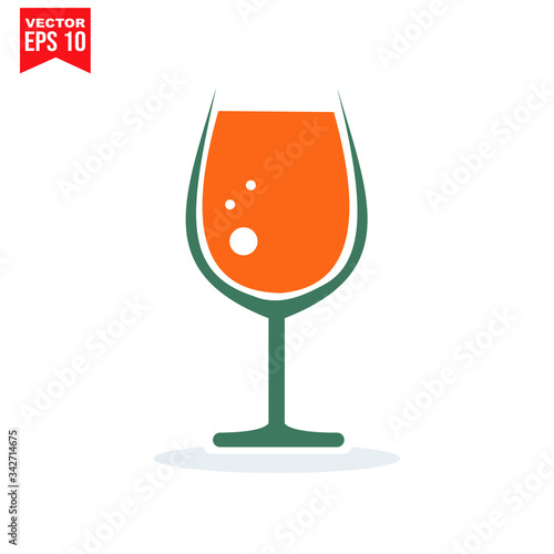 glass drinnking coctail Icon template black color editable. Umbrella Icon symbol Flat vector illustration for graphic and web design.